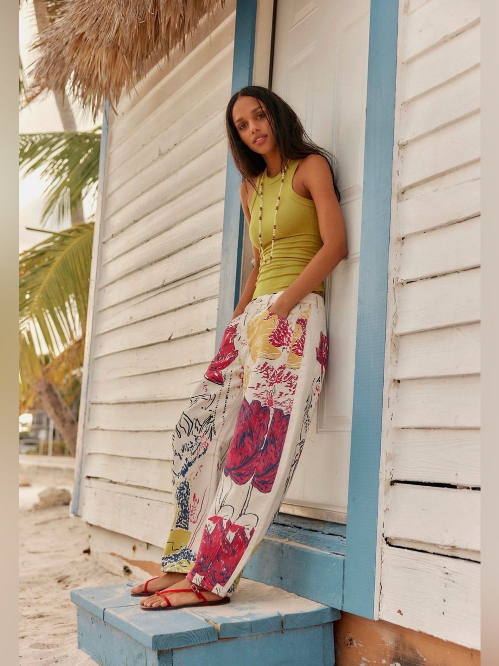 We The Free Good Luck Printed Barrel Jeans~ Tulips 🌷 - Picture 4 of 6